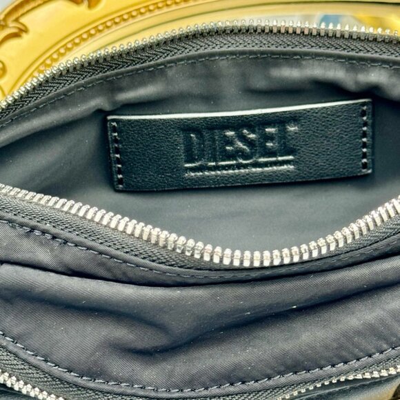 🆕 DIESEL 🧿 NWT Diesel Logo Lettering Belt Bag, Black Recycled Nylon - Picture 7 of 10